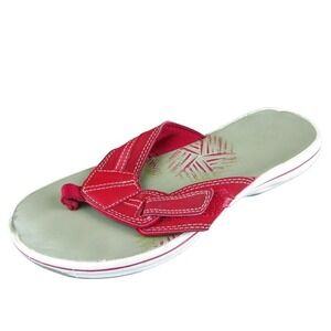 Clarks‎ Women's  Flip Flop Red Synthetic Size 6M Used 2025